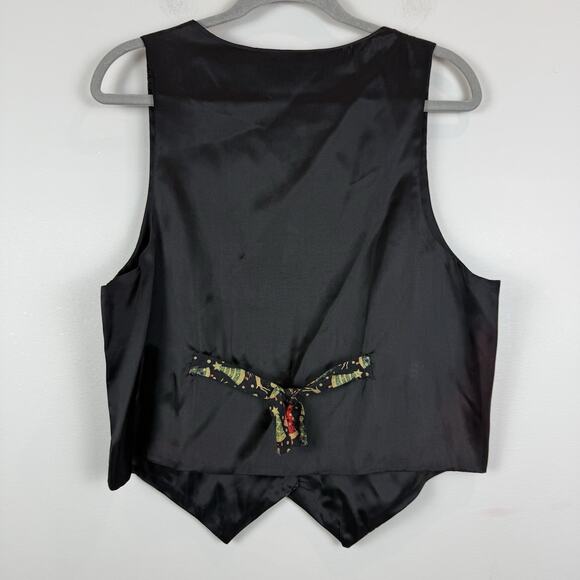 Vtg 111 Main Womens Christmas Tree Vest Large Reindeer Holiday Button Up Festive - Picture 5 of 7